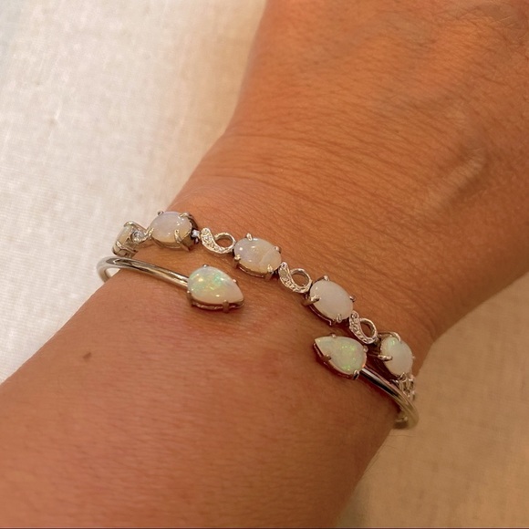 Opal Jewelry - (2) Opal Bracelet/Cuff on Silver